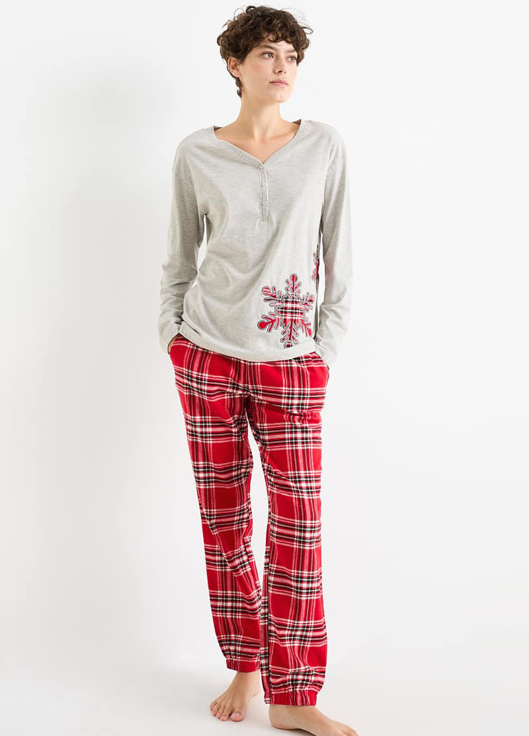 Комбинированная всесезон пижама (лонгслив, брюки) лонгслив + брюки C&A