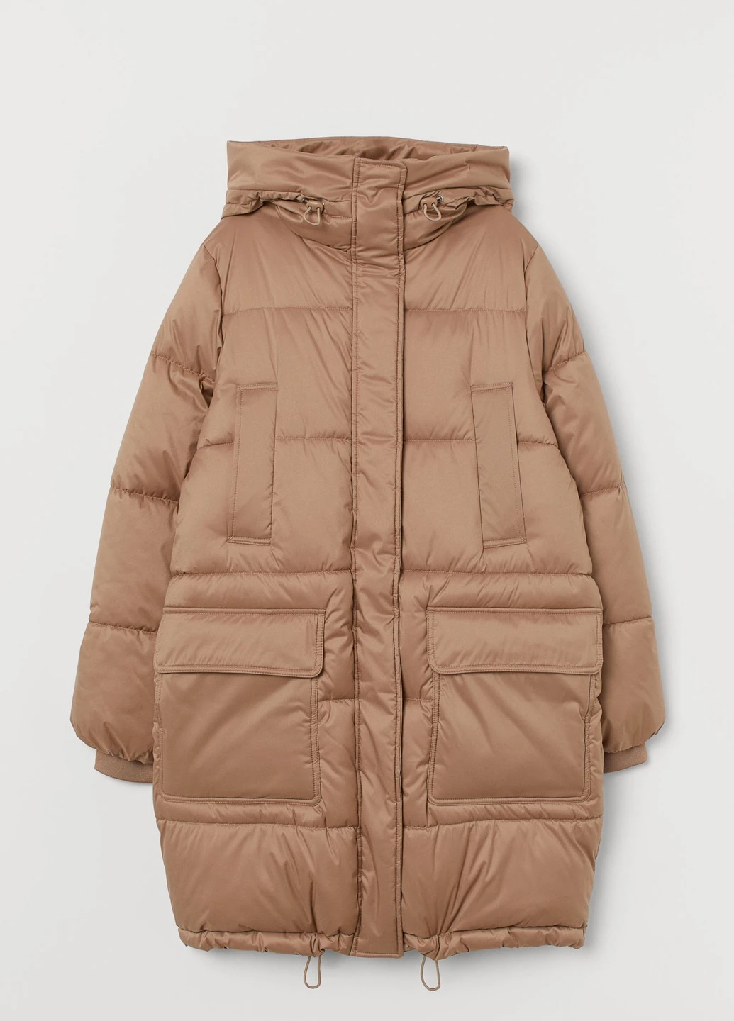 Бежева зимня утеплення куртка з капюшоном H&M