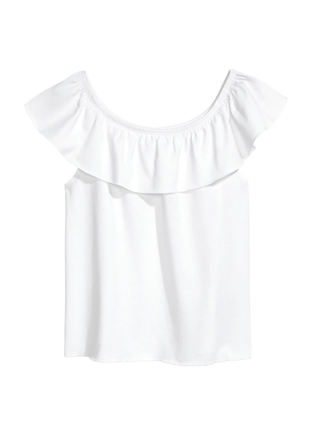 Белая однотонная блузка H&M летняя