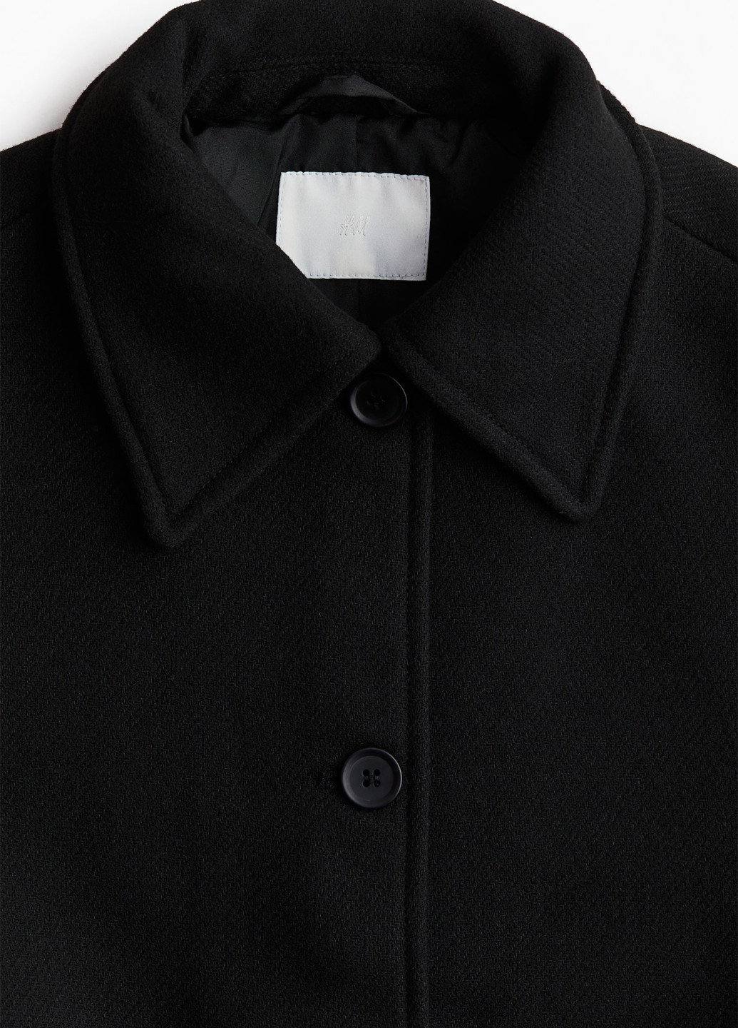 Черное демисезонное Пальто однобортное H&M