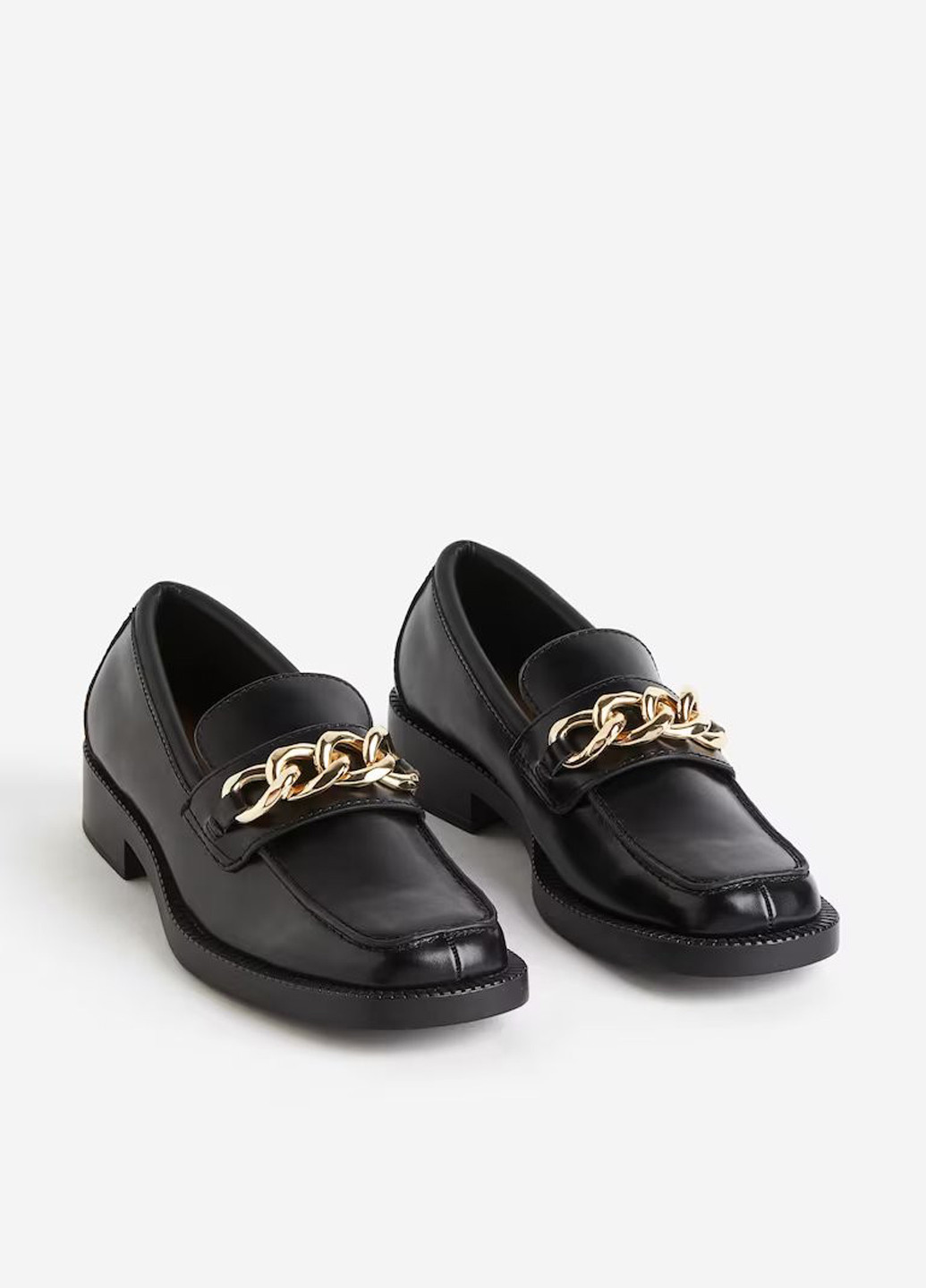 H&M Туфлі лофери чорний з поліуретан, штучна шкіра, швеція — демісезон (322710213)