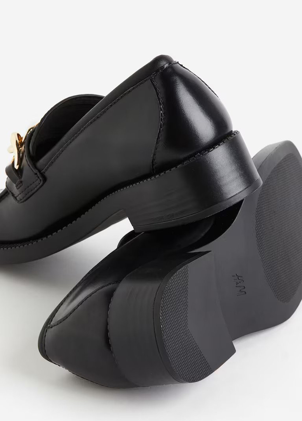 H&M Туфлі лофери чорний з поліуретан, штучна шкіра, швеція — демісезон (322710213)