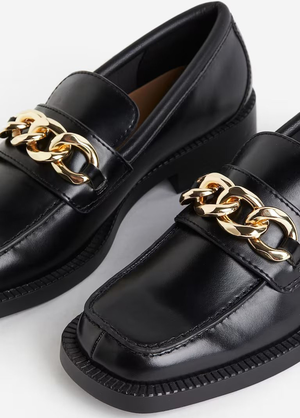 H&M Туфлі лофери чорний з поліуретан, штучна шкіра, швеція — демісезон (322710213)