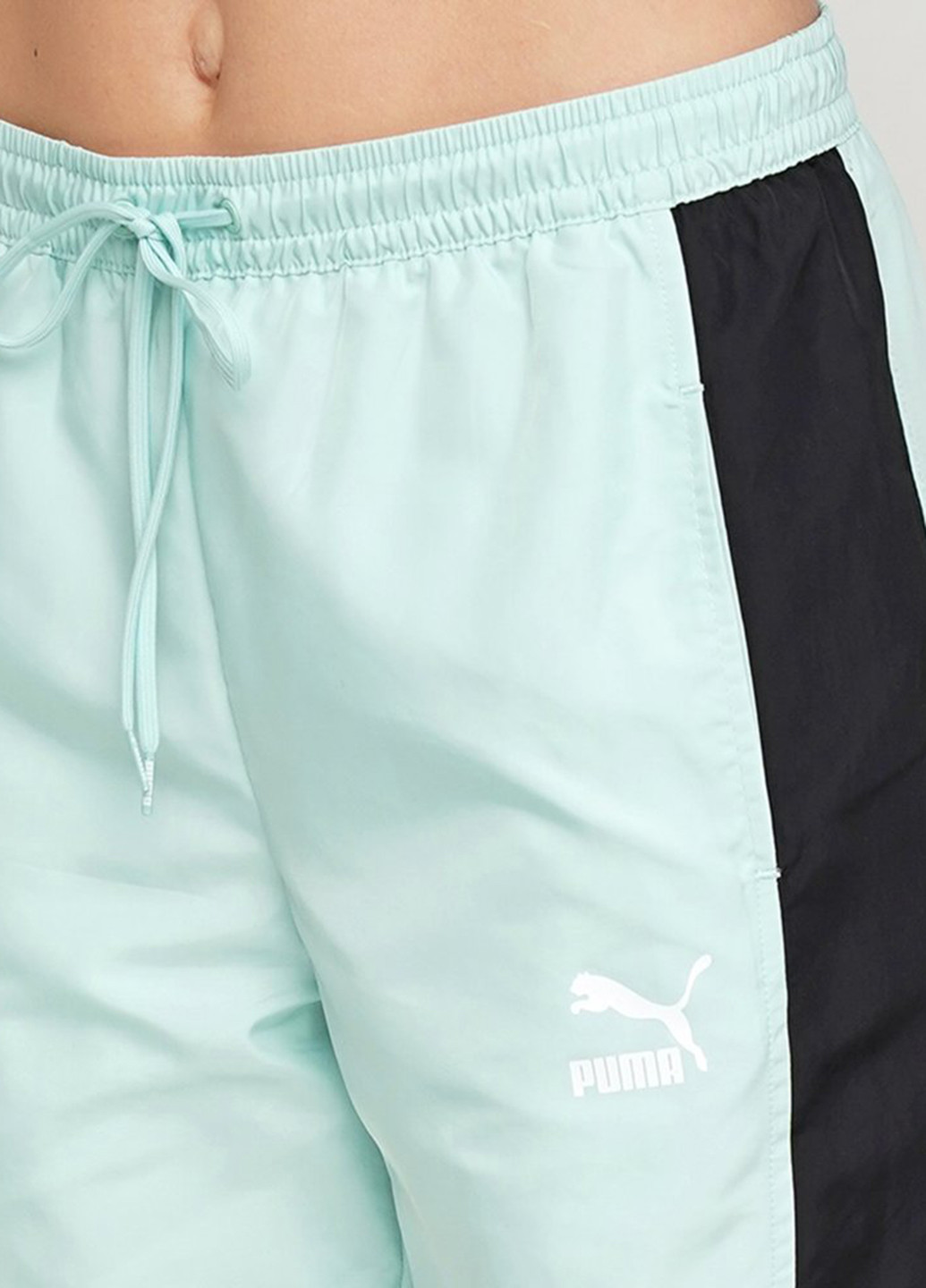 Мятные спортивные демисезонные зауженные брюки Puma