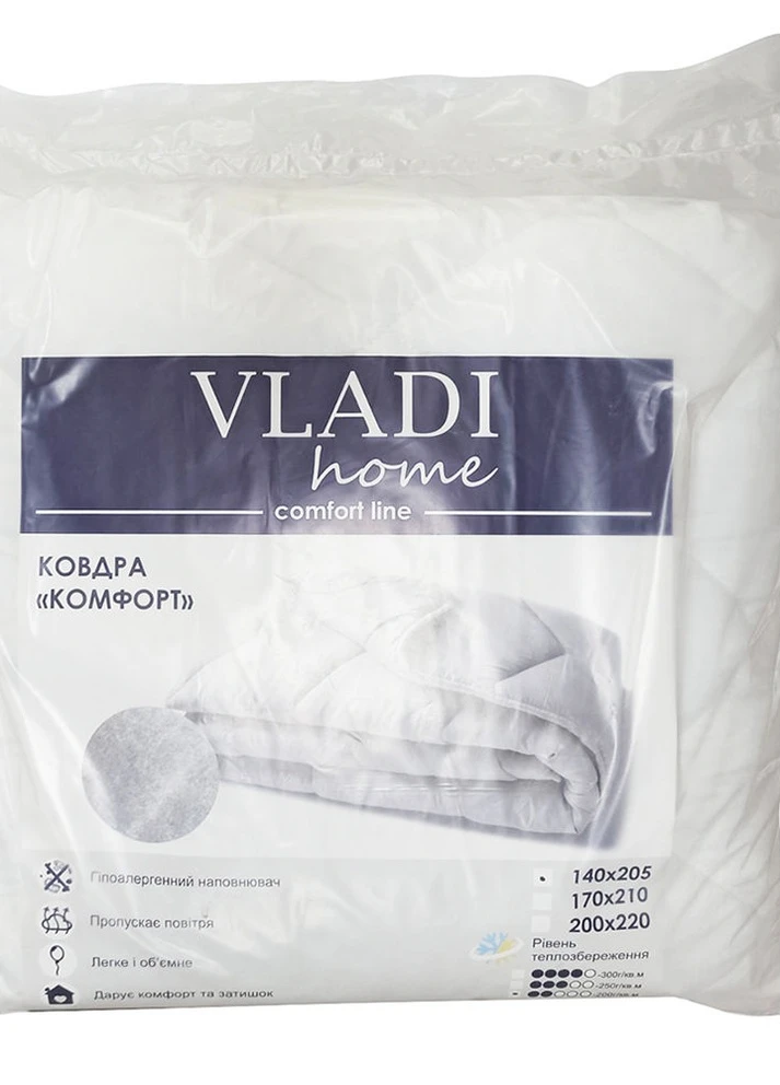 Ковдра стьобана 200 г/м2 170х210 біле Vladi (254325008)