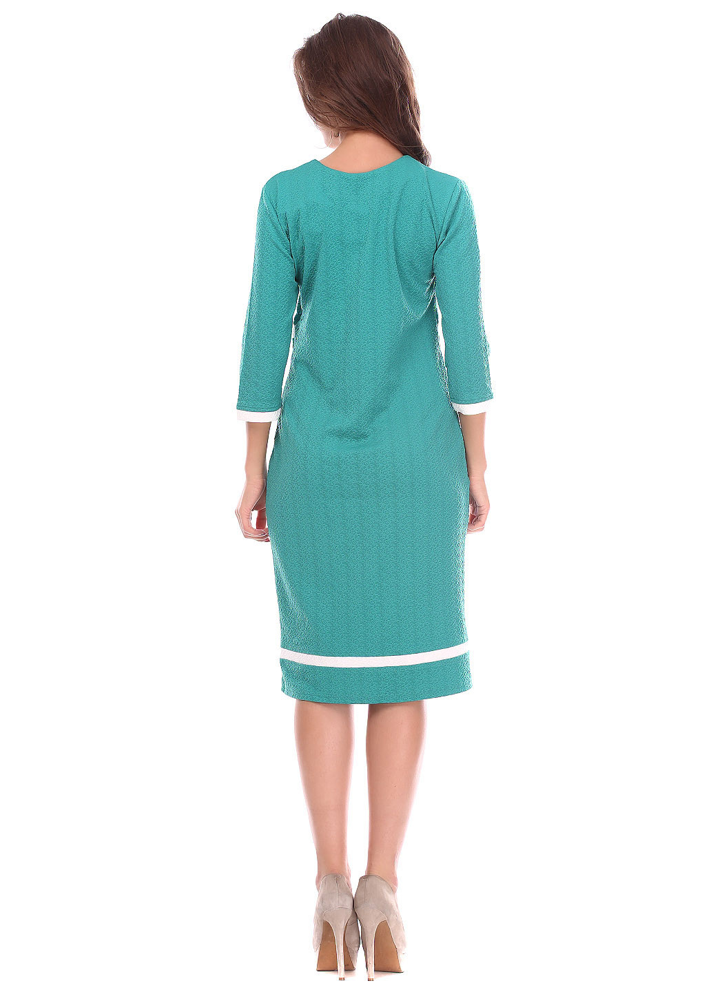 Бірюзова коктейльна сукня футляр Ut однотонна