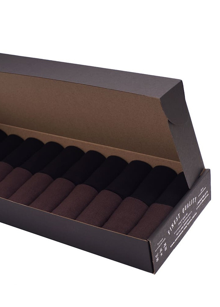 Комбіновані набір чоловічих шкарпеток 20 пар, чорний/коричневий, класичні, 43-45 Rovix однотонні (253189048)