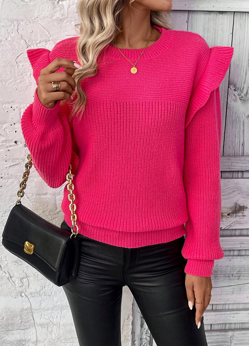 Фуксиновый демисезонный джемпер джемпер SHEIN
