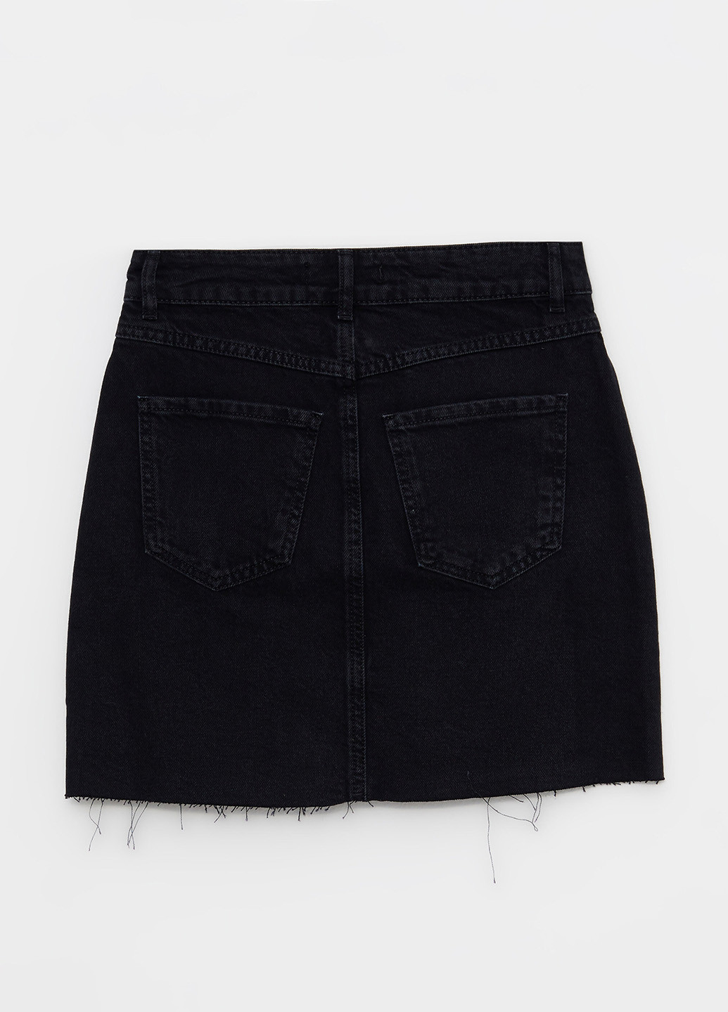 Черная джинсовая однотонная юбка LC Waikiki