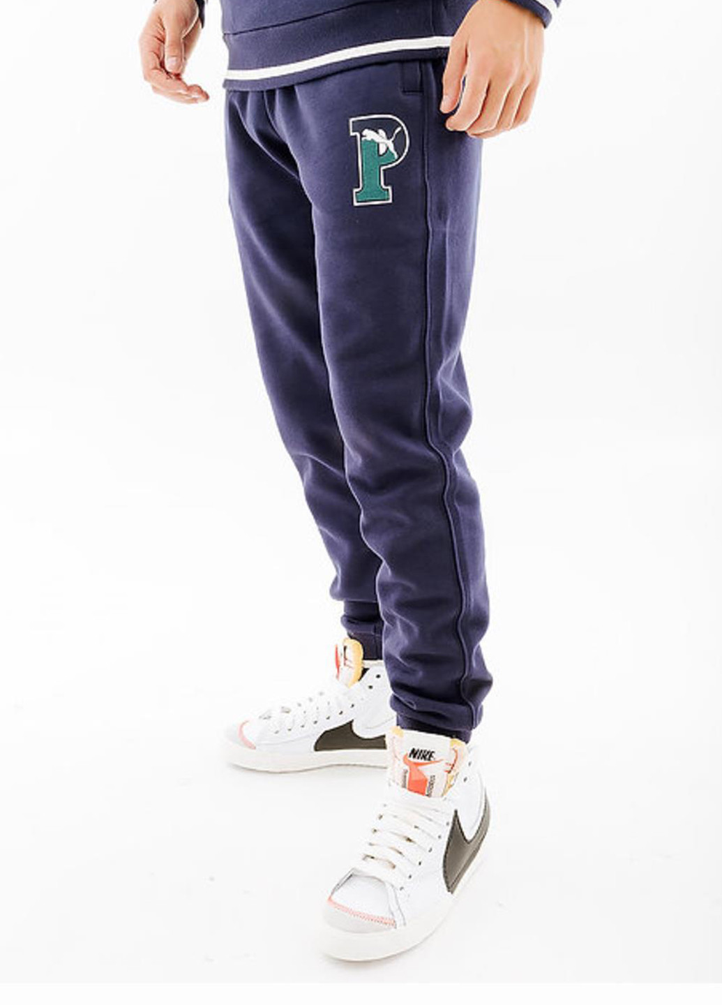 Темно-синие спортивные демисезонные джоггеры брюки Puma