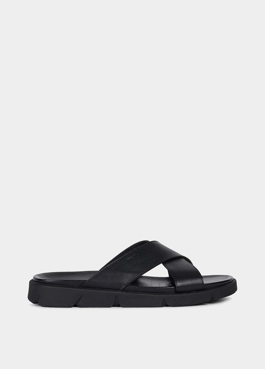 Черные кэжуал шлепанцы Geox