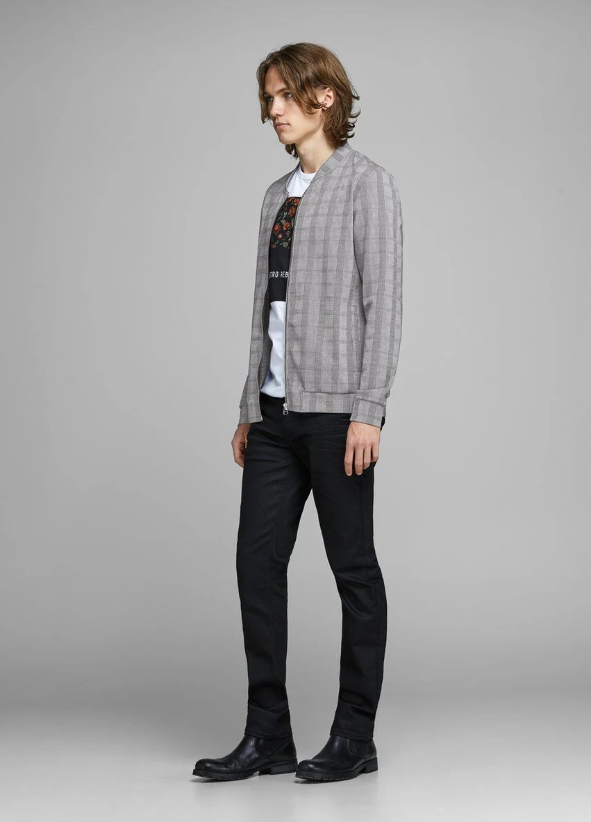 Сіра демісезонна бомбер Jack & Jones