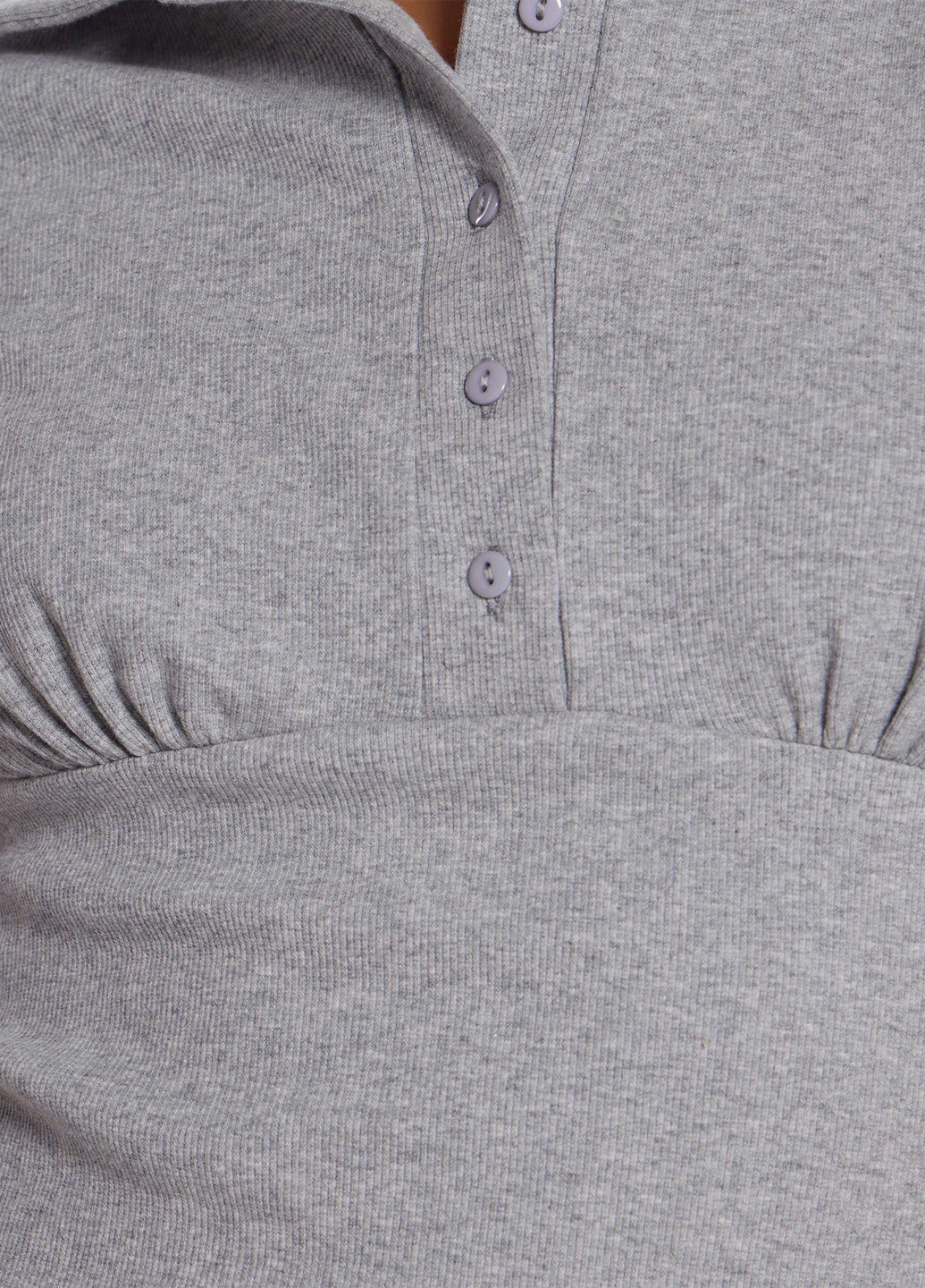 Серая женская футболка-поло SHEIN меланжевая