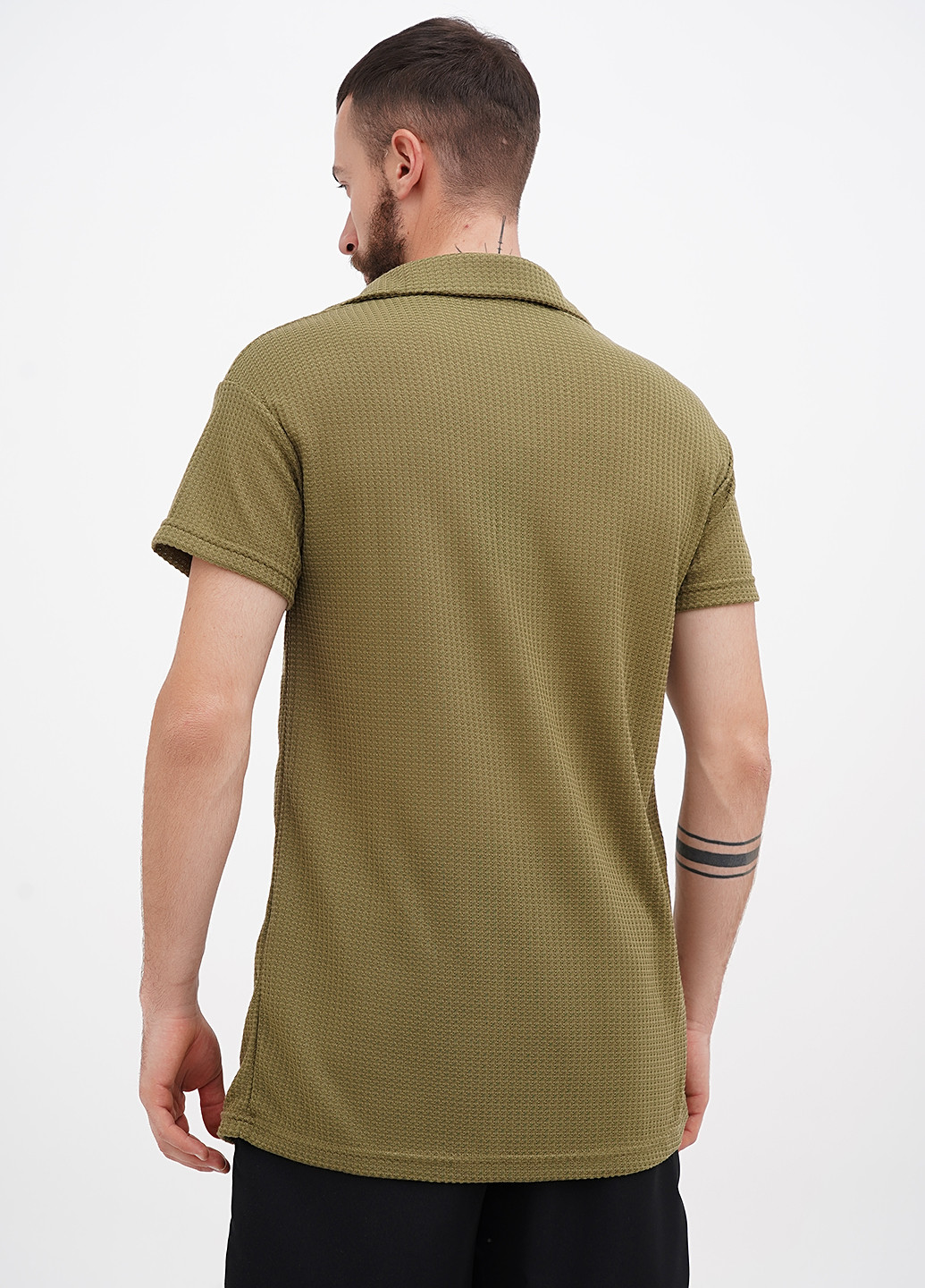 Оливковая (хаки) футболка-поло для мужчин Emery Rose однотонная