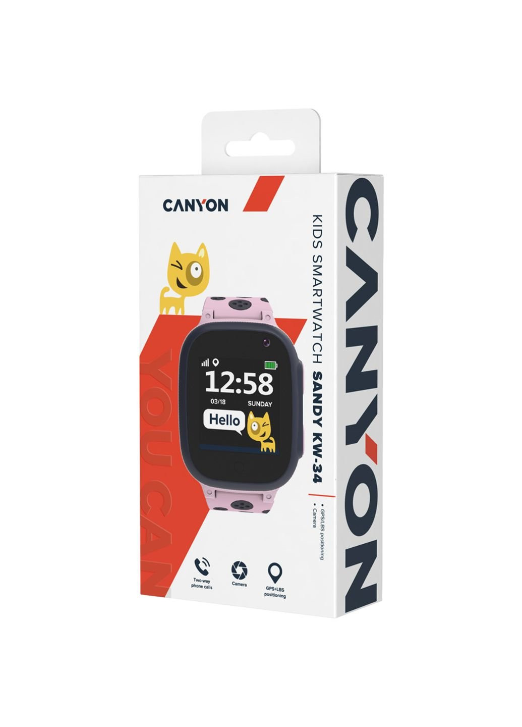 Смарт-часы CNE-KW34PP Kids smartwatch Sandy, Pink (CNE-KW34PP) Canyon (250095296)