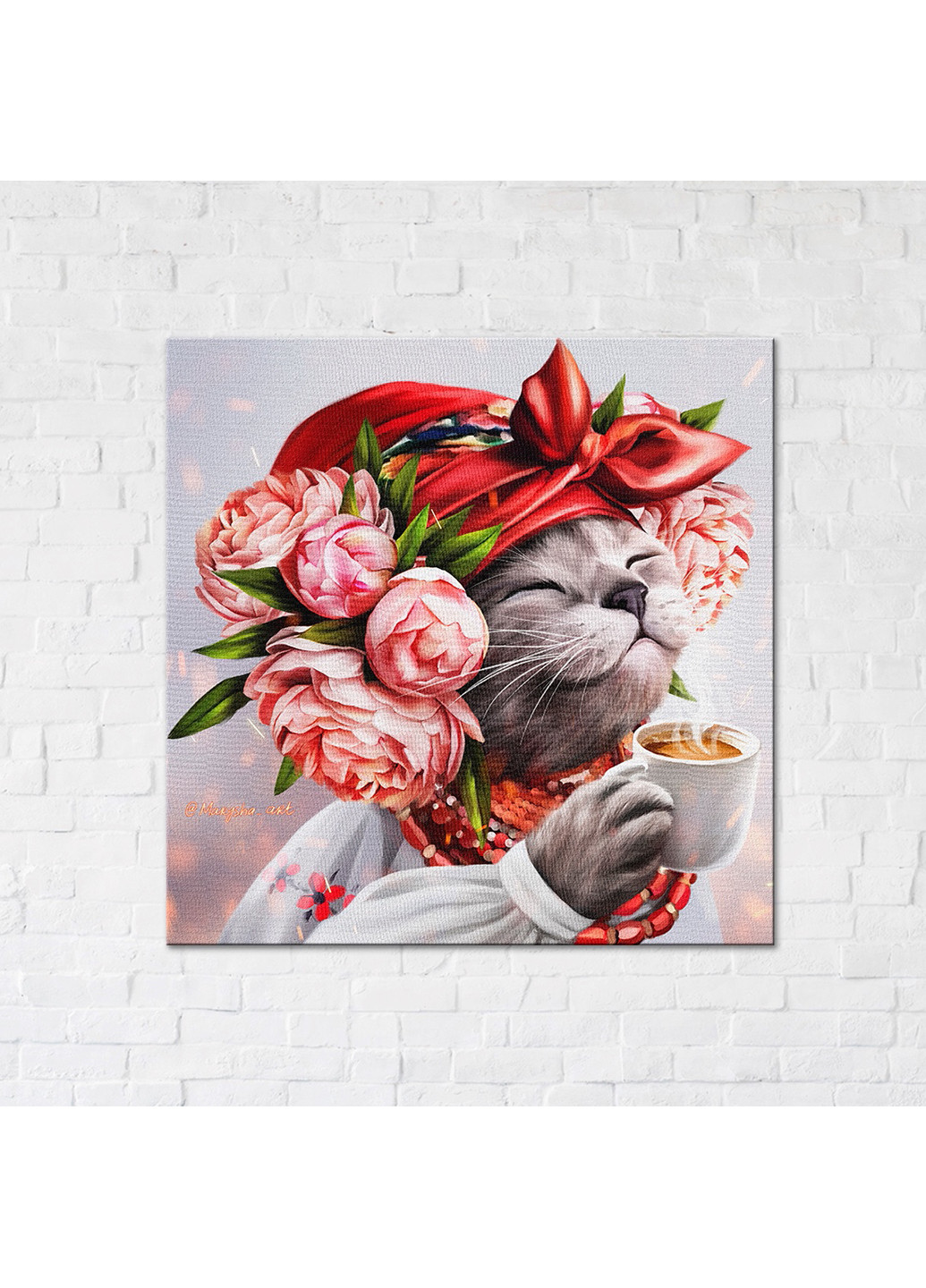 Картина-постер кішка господиня ©Маріанна Пащук 40х40 см Brushme (254643218)