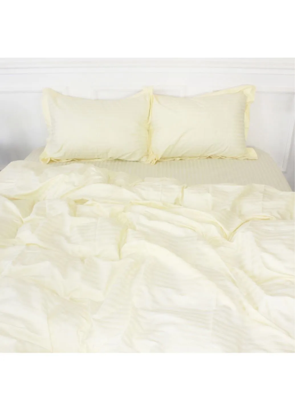 Постільна білизна Satin Stripe 30-0002 Soft Yellow 175х210 двоспальний (2200005247778) Mirson (254073877)