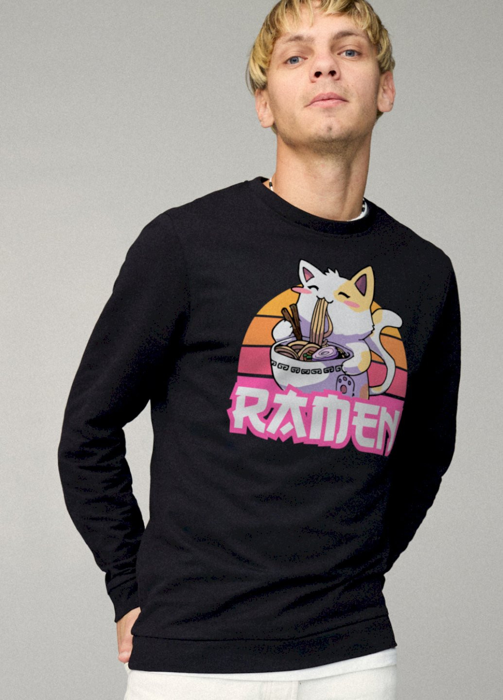 Чорний свитшот мужской basic /no flis/ YAPPI малюнок (254557475)