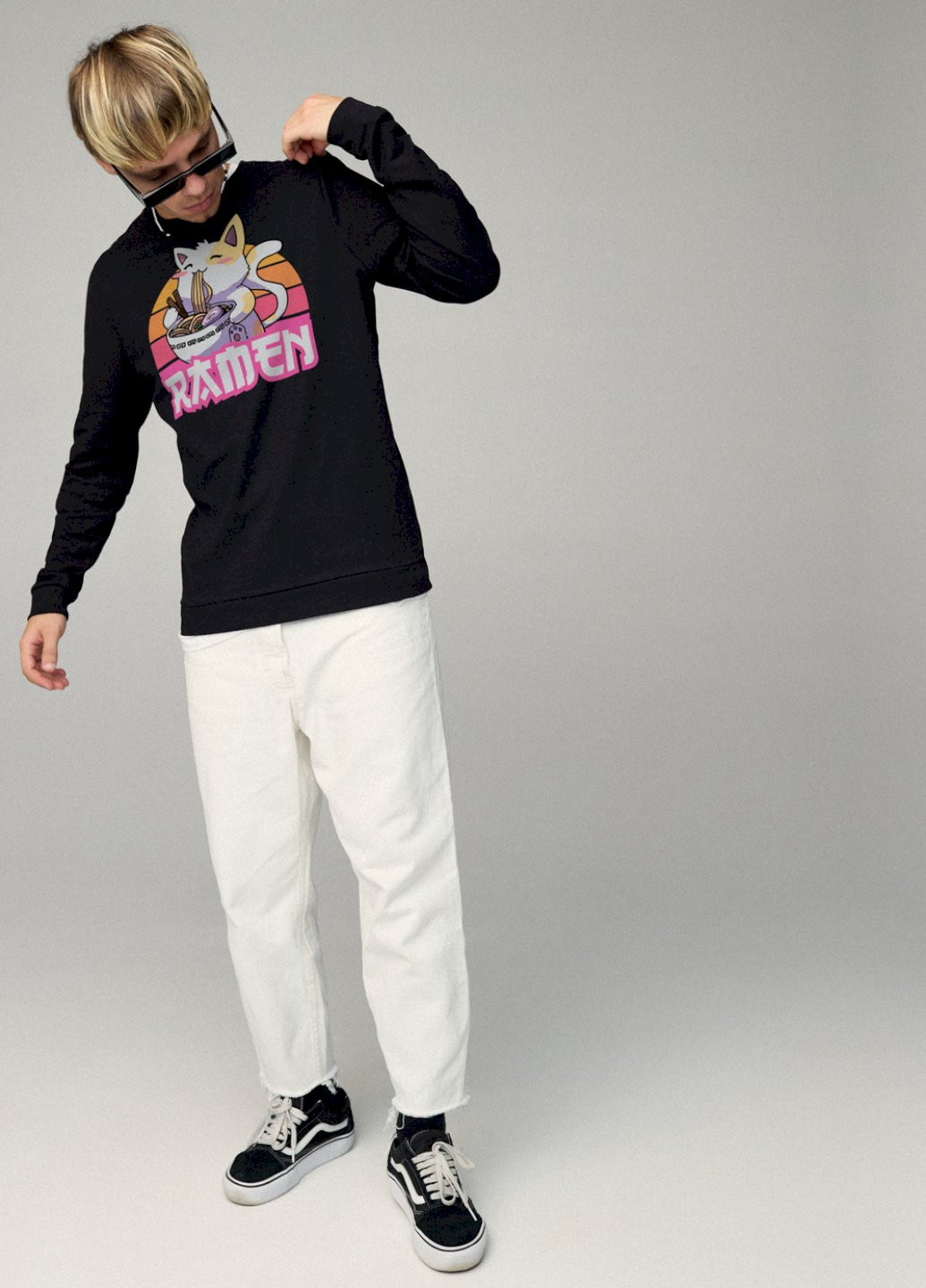 Чорний свитшот мужской basic /no flis/ YAPPI малюнок (254557475)