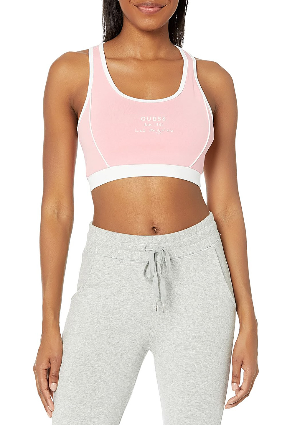 Розовый демисезонный комплект (топ, легинссы) Guess