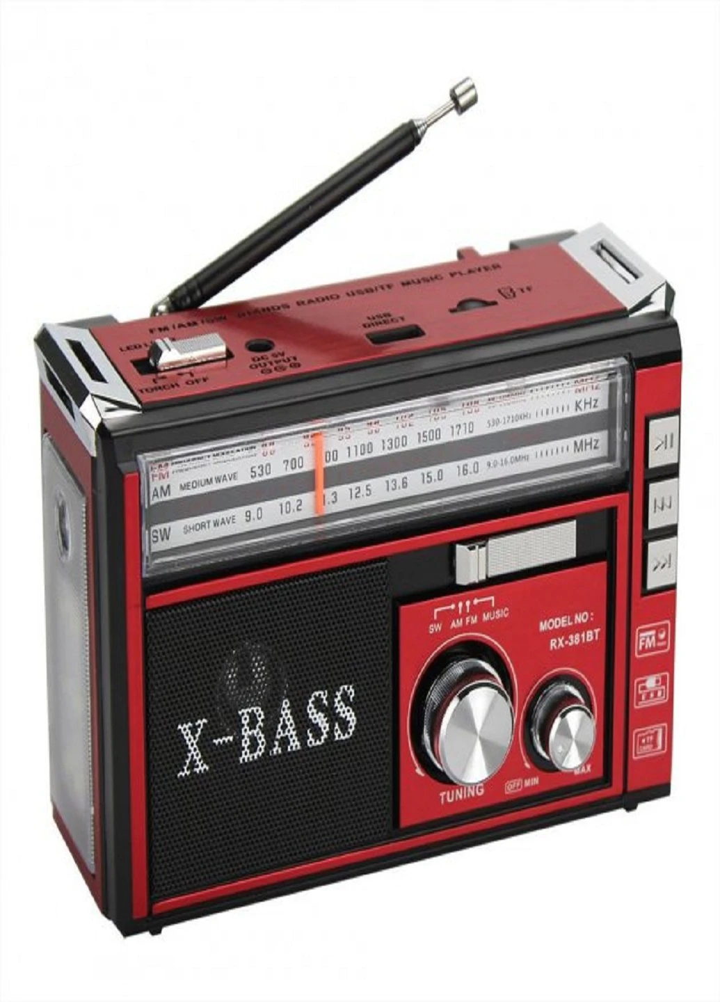 Радіоприймач RX-381 USB+SD Червоний Golon (253934554)