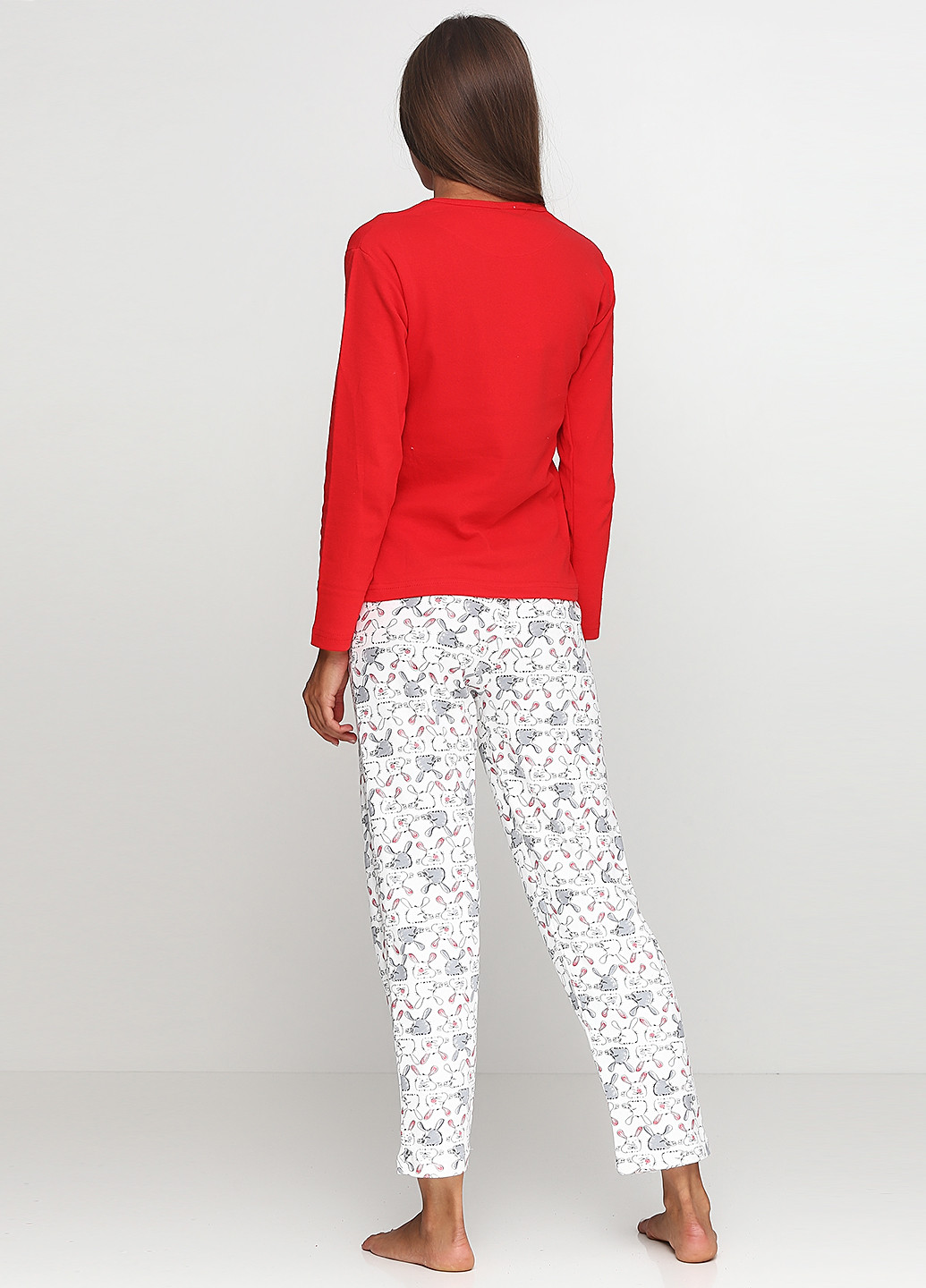Красная всесезон пижама (лонгслив, брюки) Fawn