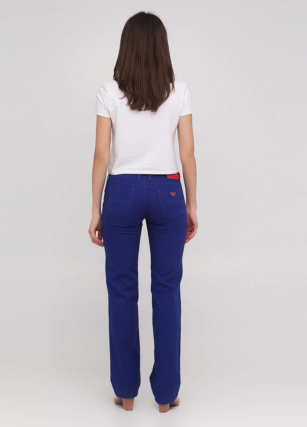 Синие кэжуал демисезонные прямые брюки Armani Jeans