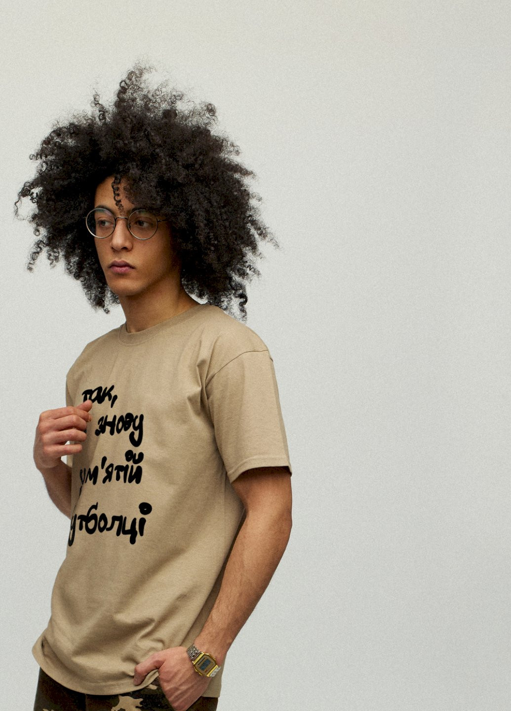 Хаки (оливковая) футболка мужская basic YAPPI