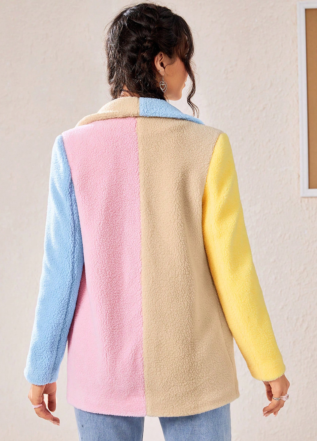 Комбіноване Кежуал напівпальто SHEIN колор блок