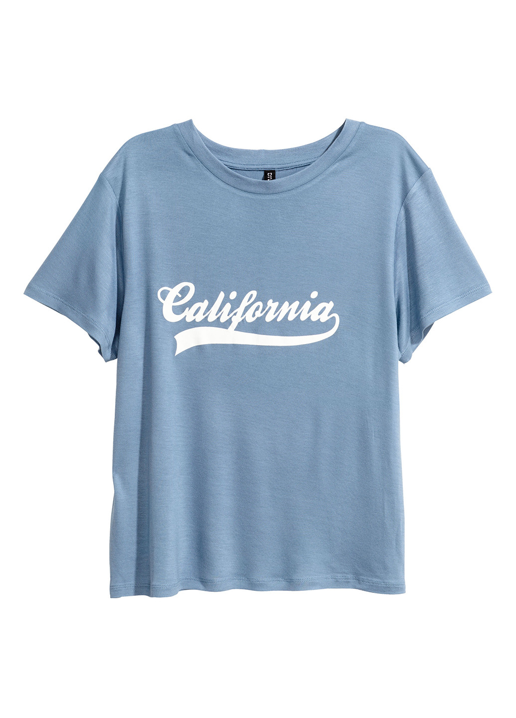 Серо-голубая летняя футболка с коротким рукавом H&M