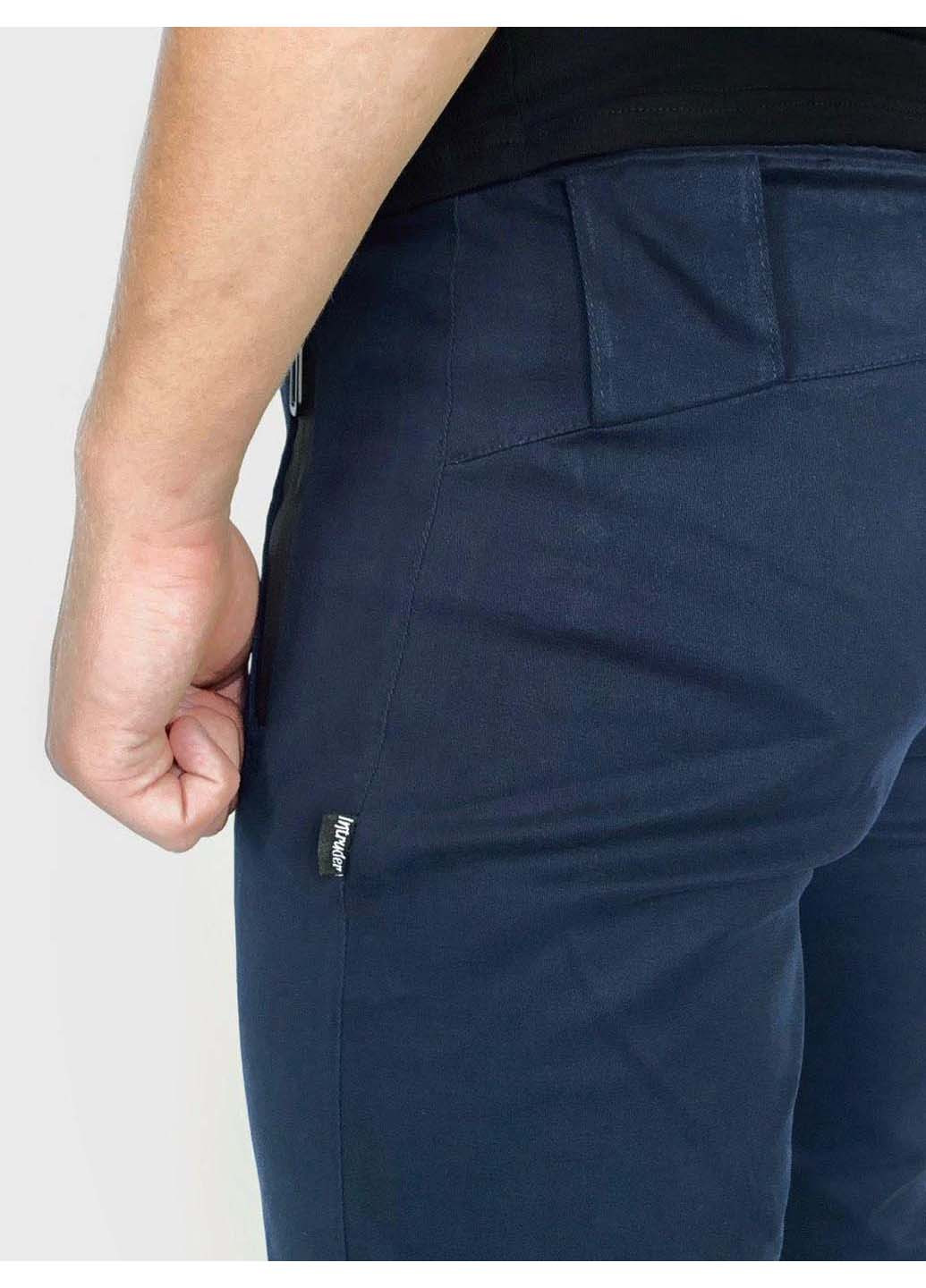 Синие кэжуал демисезонные зауженные брюки Intruder