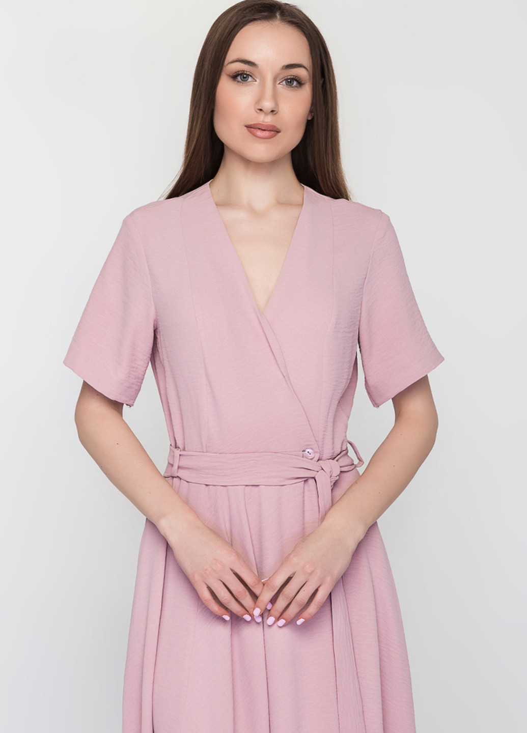 Розово-лиловое кэжуал платье с юбкой-солнце O`zona milano однотонное