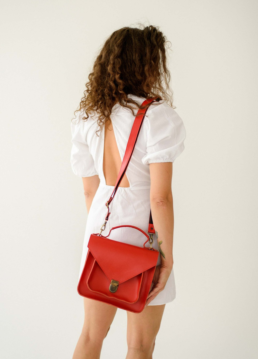 Женская деловая сумка ручной работы из винтажной натуральной кожи бордового цвета Boorbon (253342385)
