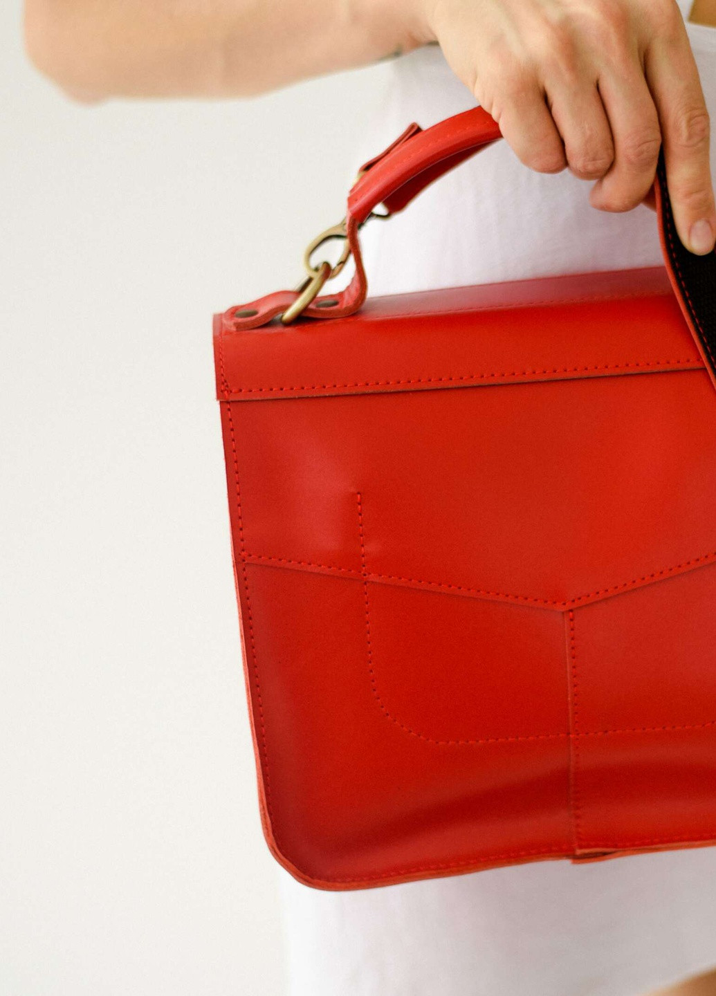 Жіноча ділова сумка ручної роботи з вінтажної натуральної шкіри бордового кольору Boorbon (253342385)