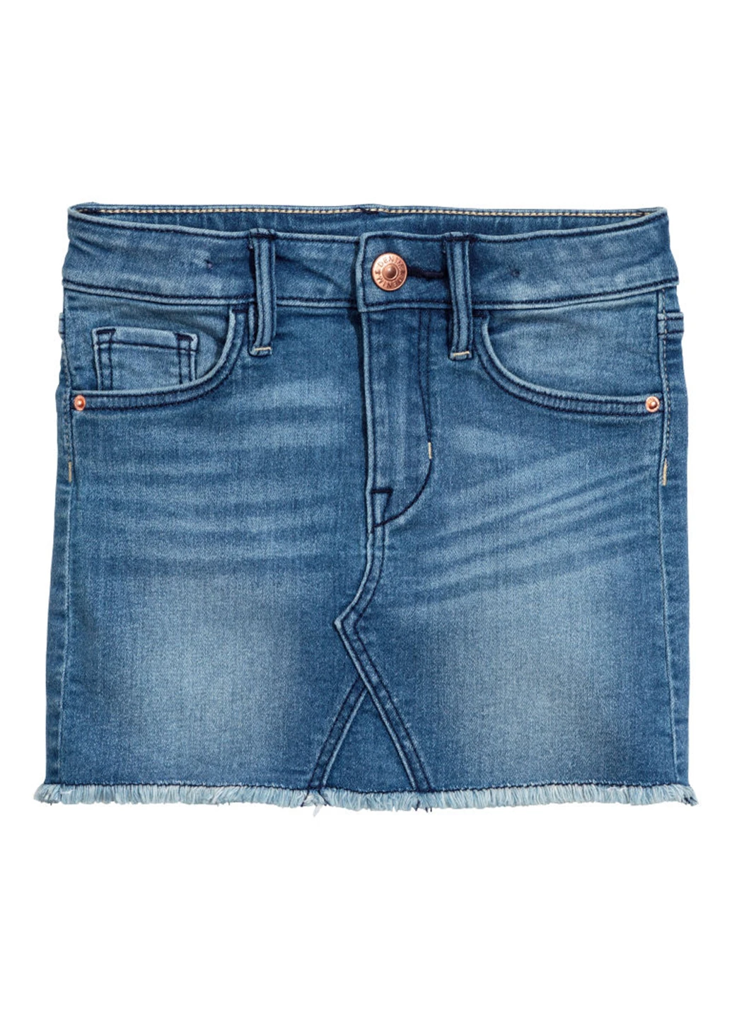 Синяя джинсовая однотонная юбка H&M мини