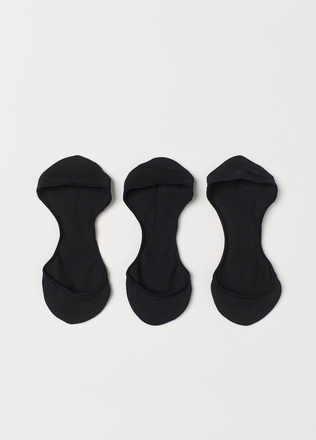 Носки (3 пары) H&M однотонные чёрные кэжуалы