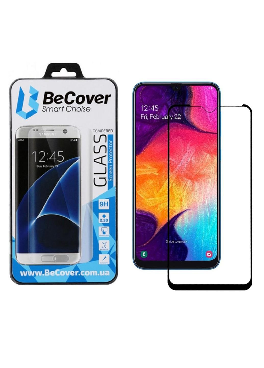 Стекло защитное Samsung Galaxy A50/A50s 2019 SM-A505/SM-A507 Black (703444) BeCover (252368879)