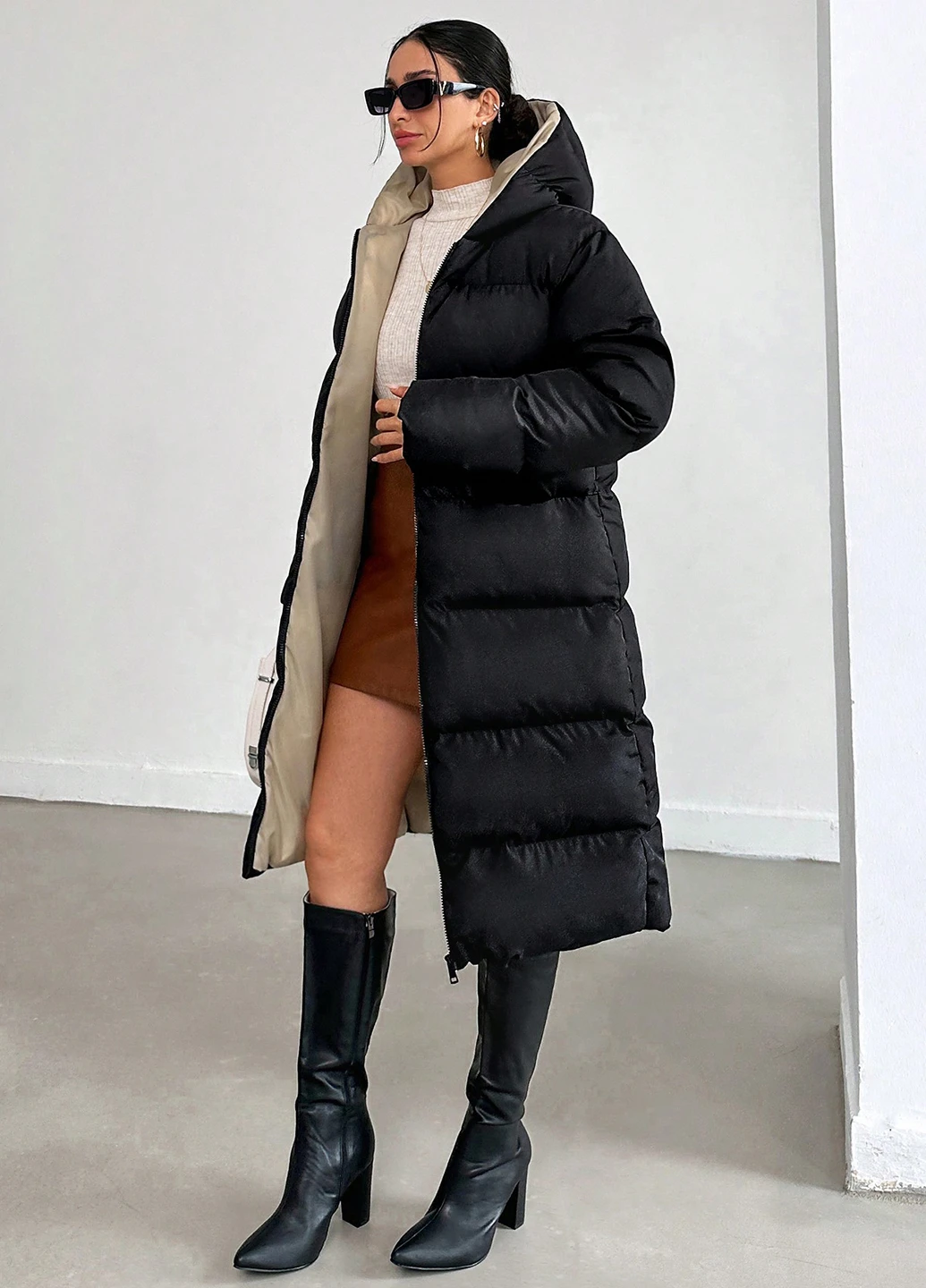 Черная зимняя куртка SHEIN