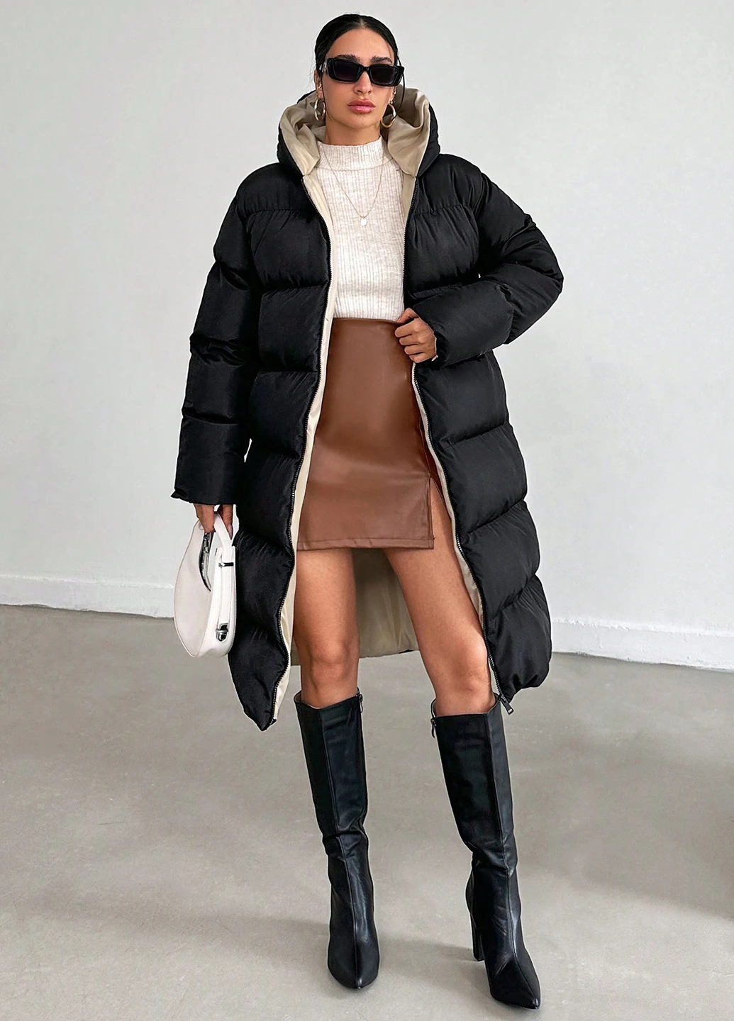 Черная зимняя куртка SHEIN