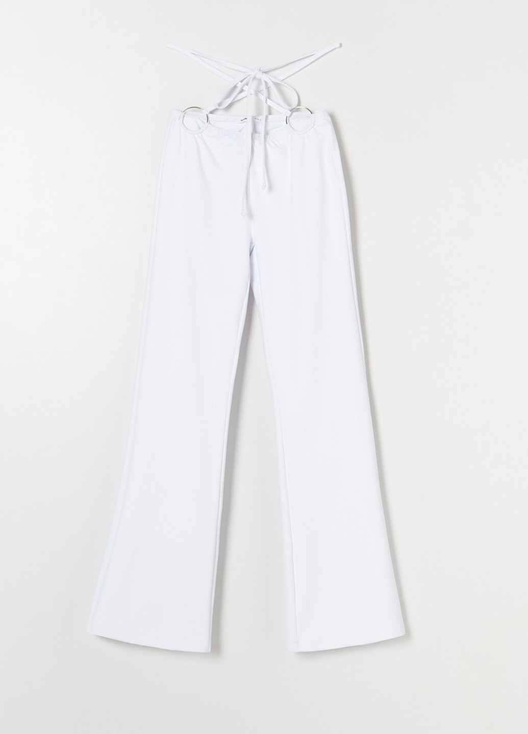 Белые кэжуал демисезонные клеш брюки Sinsay