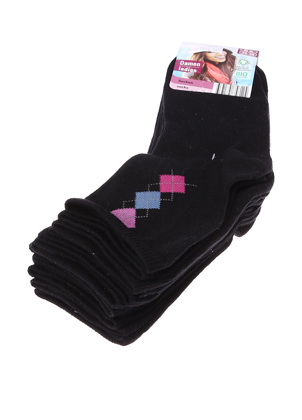 Шкарпетки (6 пар) Esmara геометричні чорні повсякденні