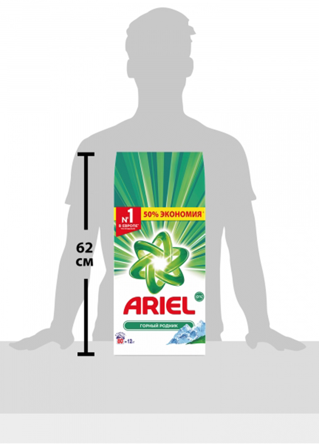 Порошок для белых тканей и цветных тканей Горный родник, 12 кг Ariel (132543178)