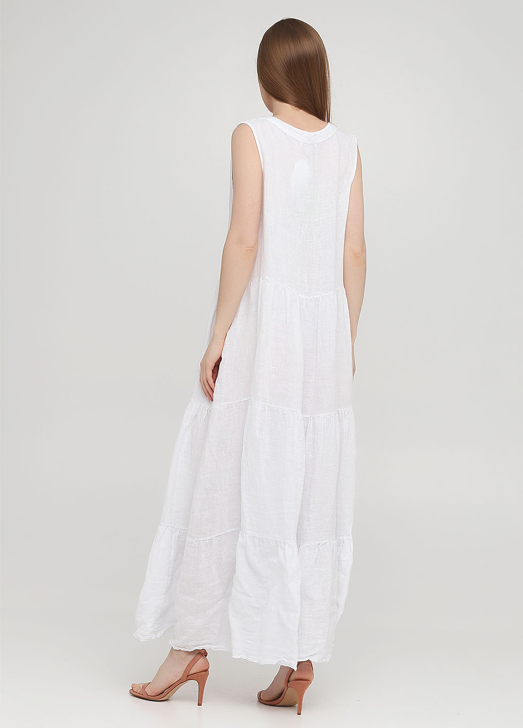 Білий кежуал сукня кльош Made in Italy однотонна