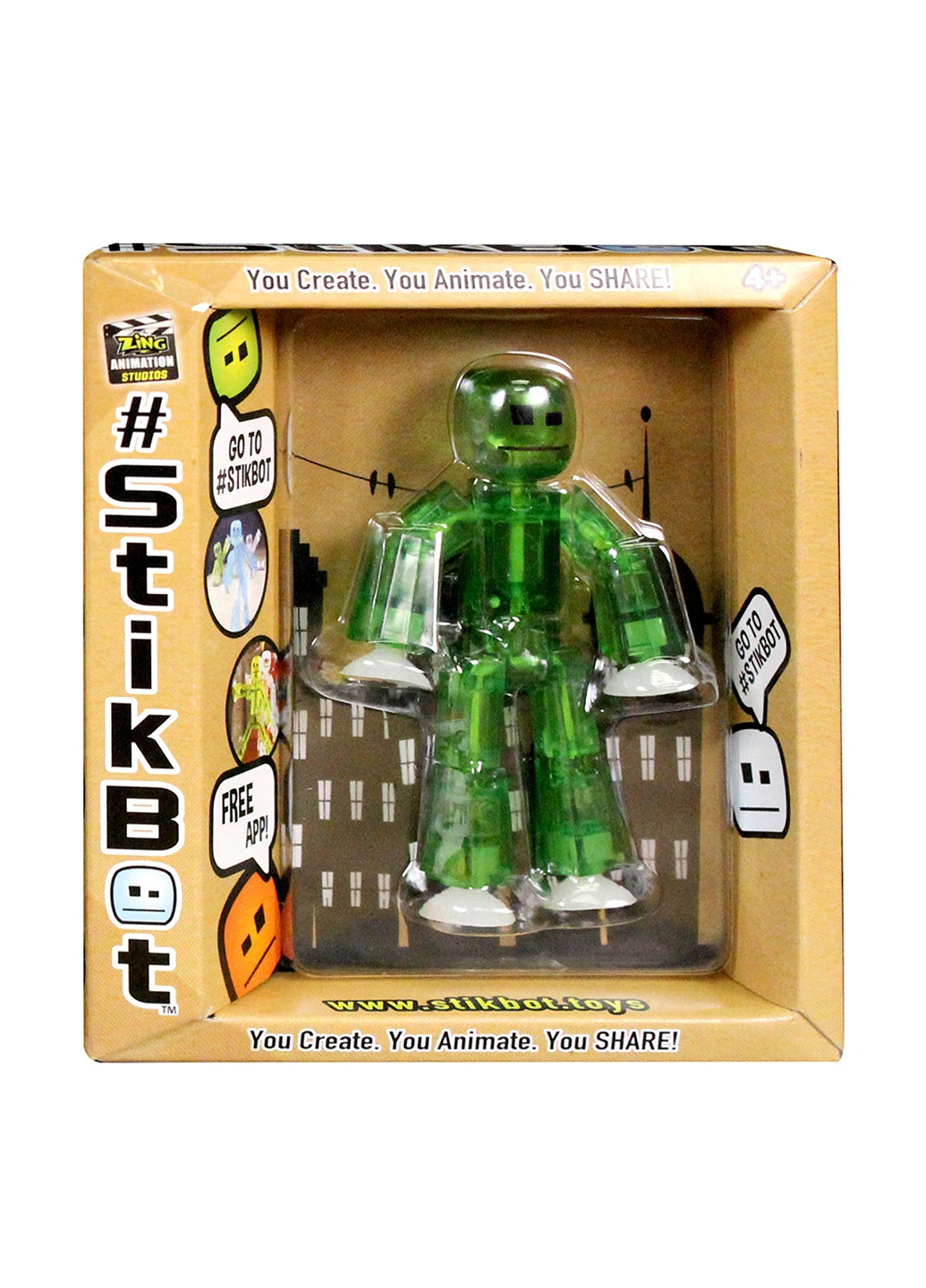 Фигурка для анимационного творчества s1 (зеленый) Stikbot (18171991)