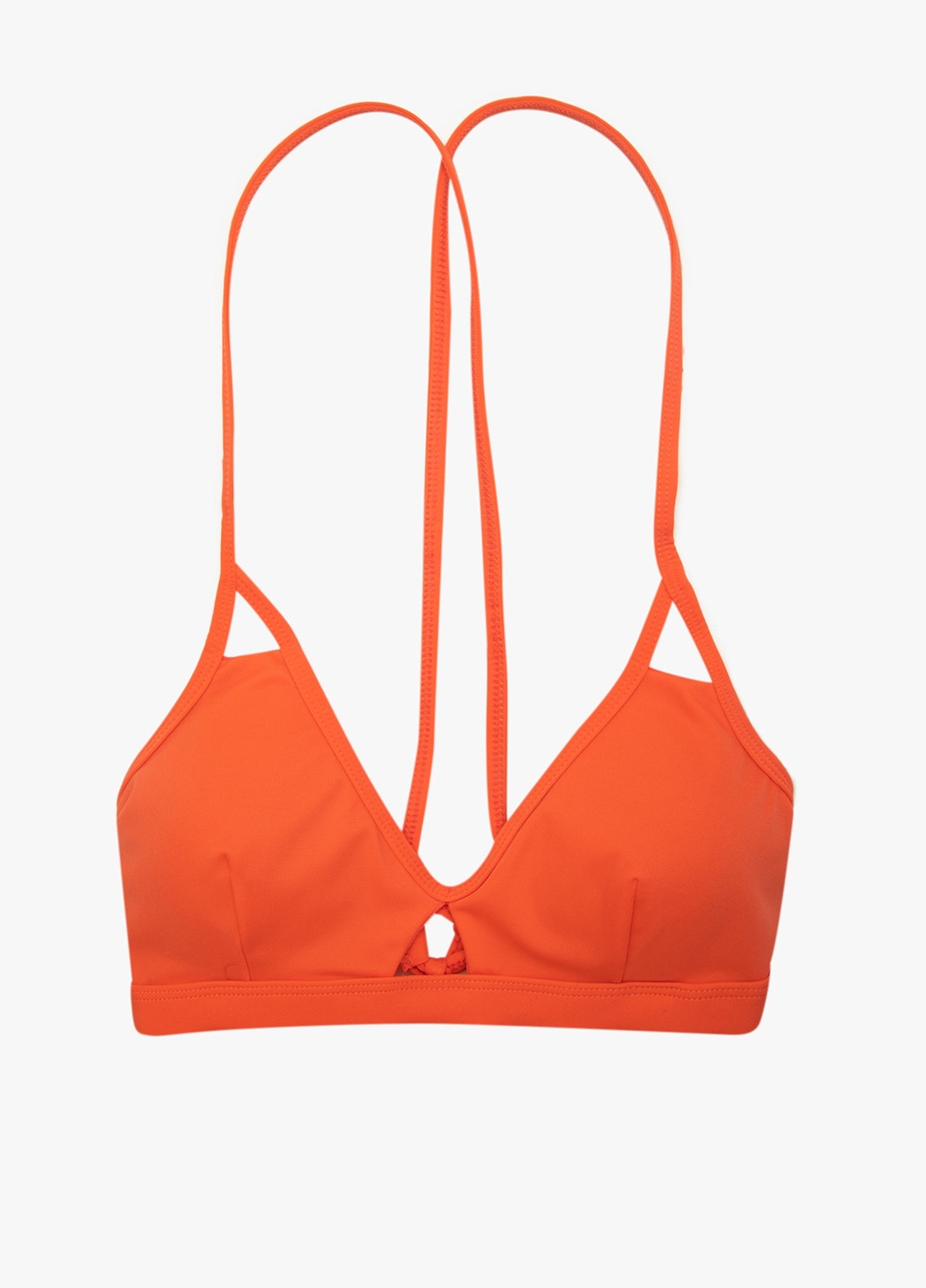 Купальный лиф KOTON бикини однотонный оранжевый пляжный трикотаж, полиамид
