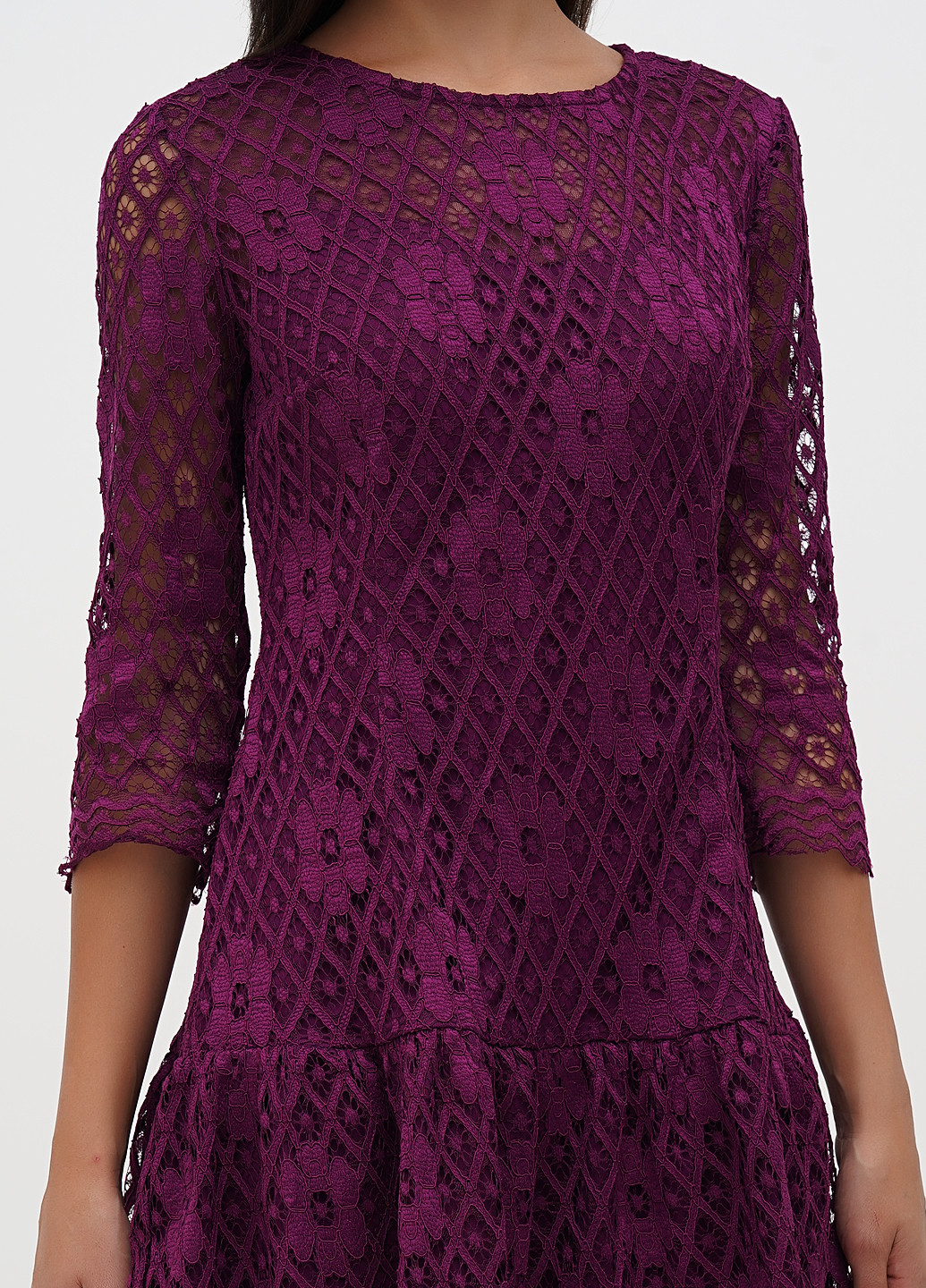 Фиолетовое кэжуал платье Sassofono однотонное