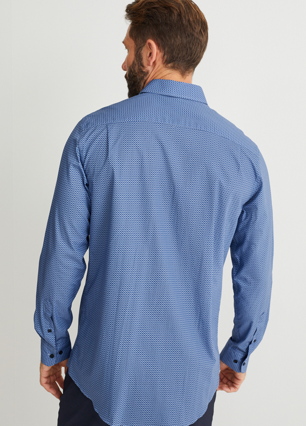 Голубой кэжуал, классическая рубашка с цветами C&A