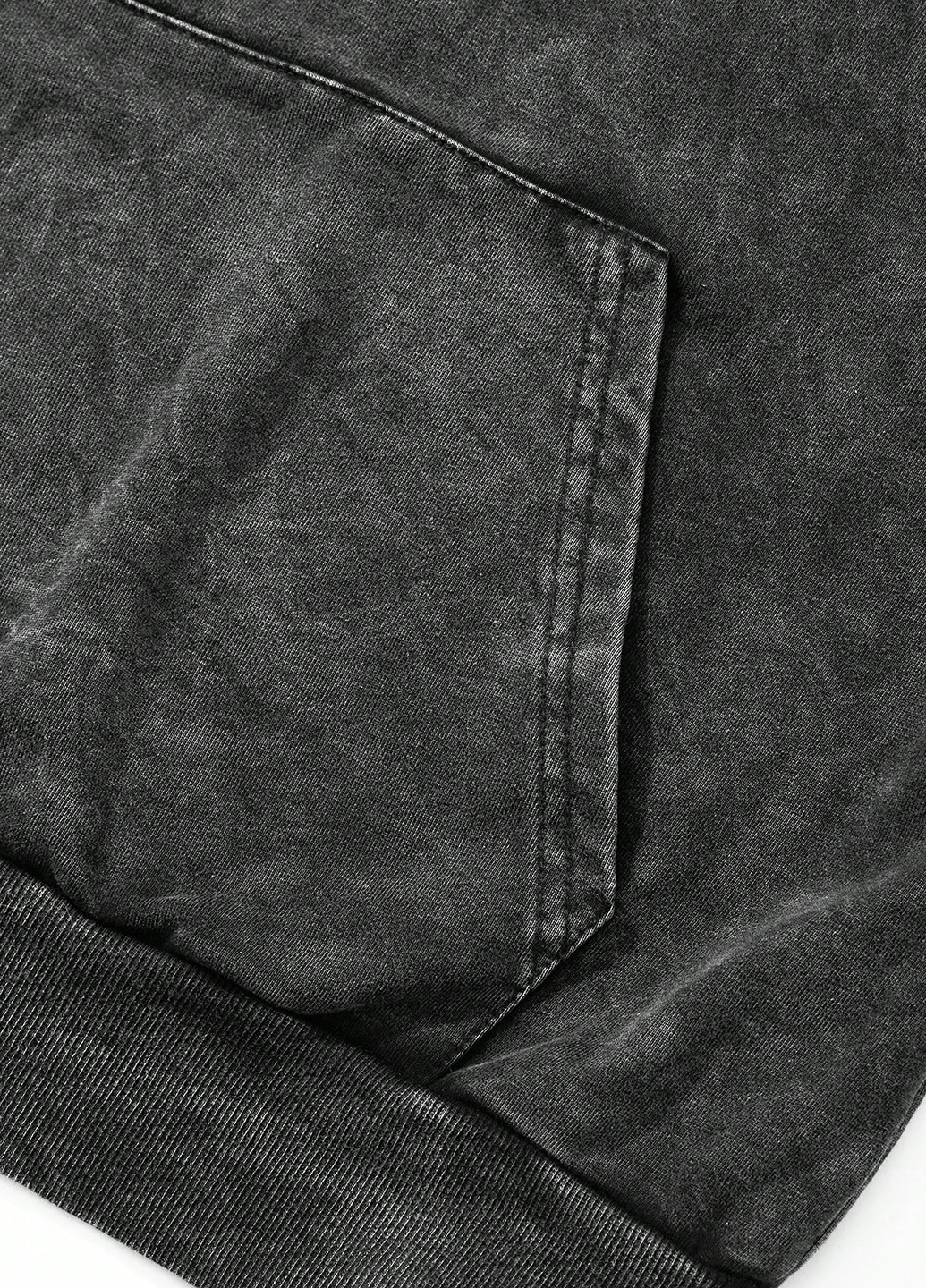 Черный худи SHEIN однотонный без декора (331536116)