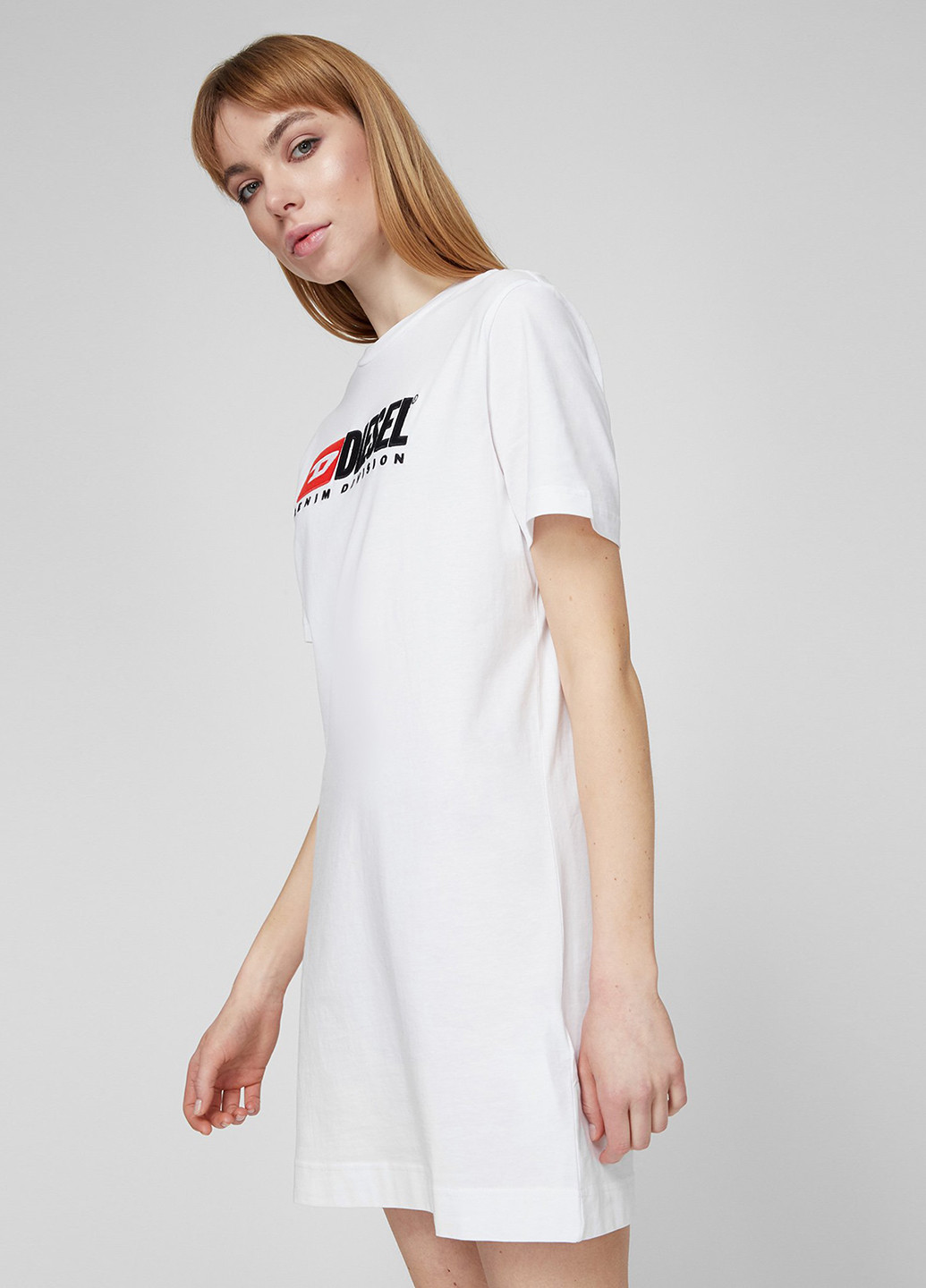 Білий кежуал сукня сукня-футболка Diesel з логотипом