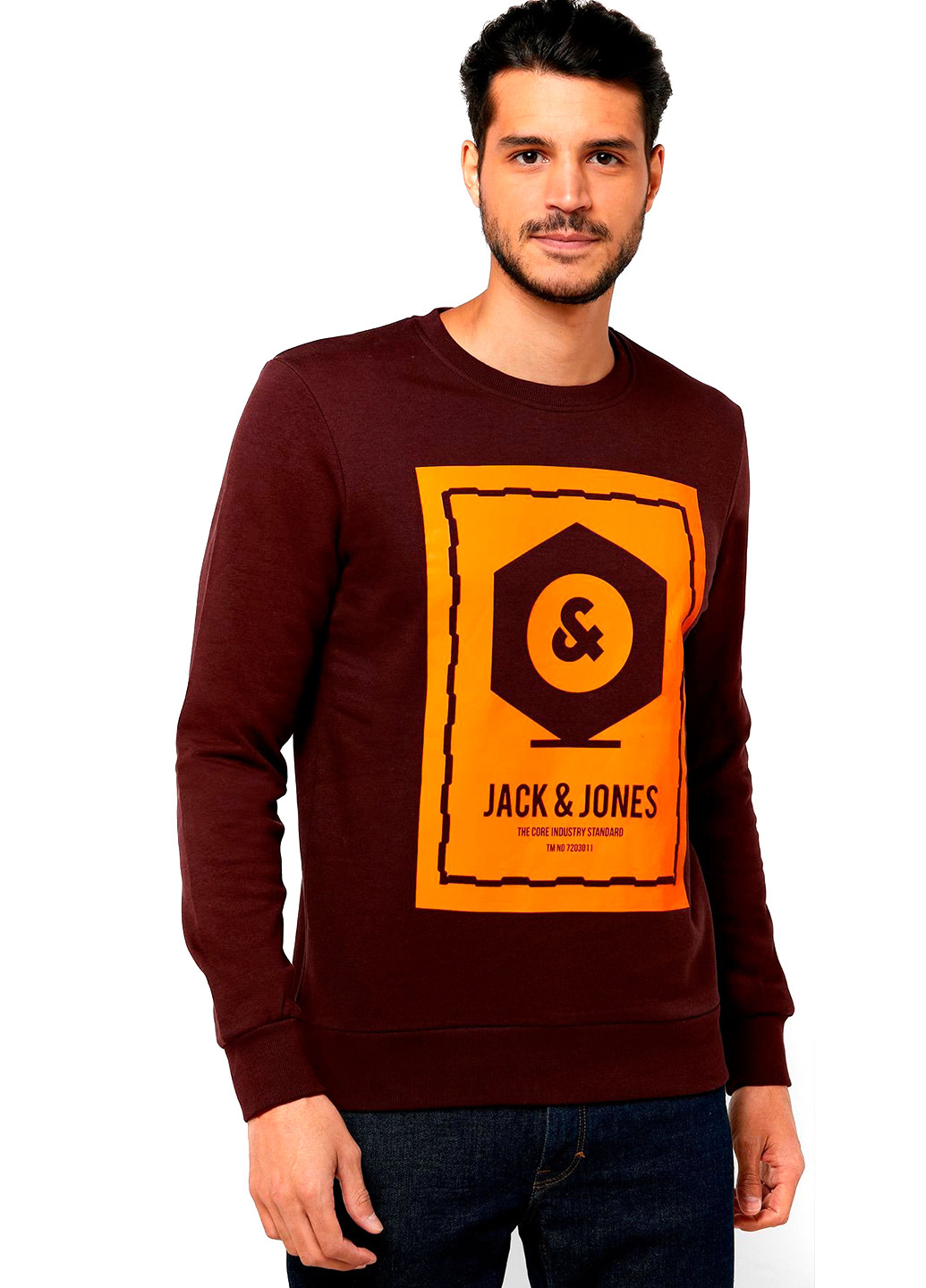 Світшот Jack & Jones - Прямий крій напис бордовий кежуал - (155899757)